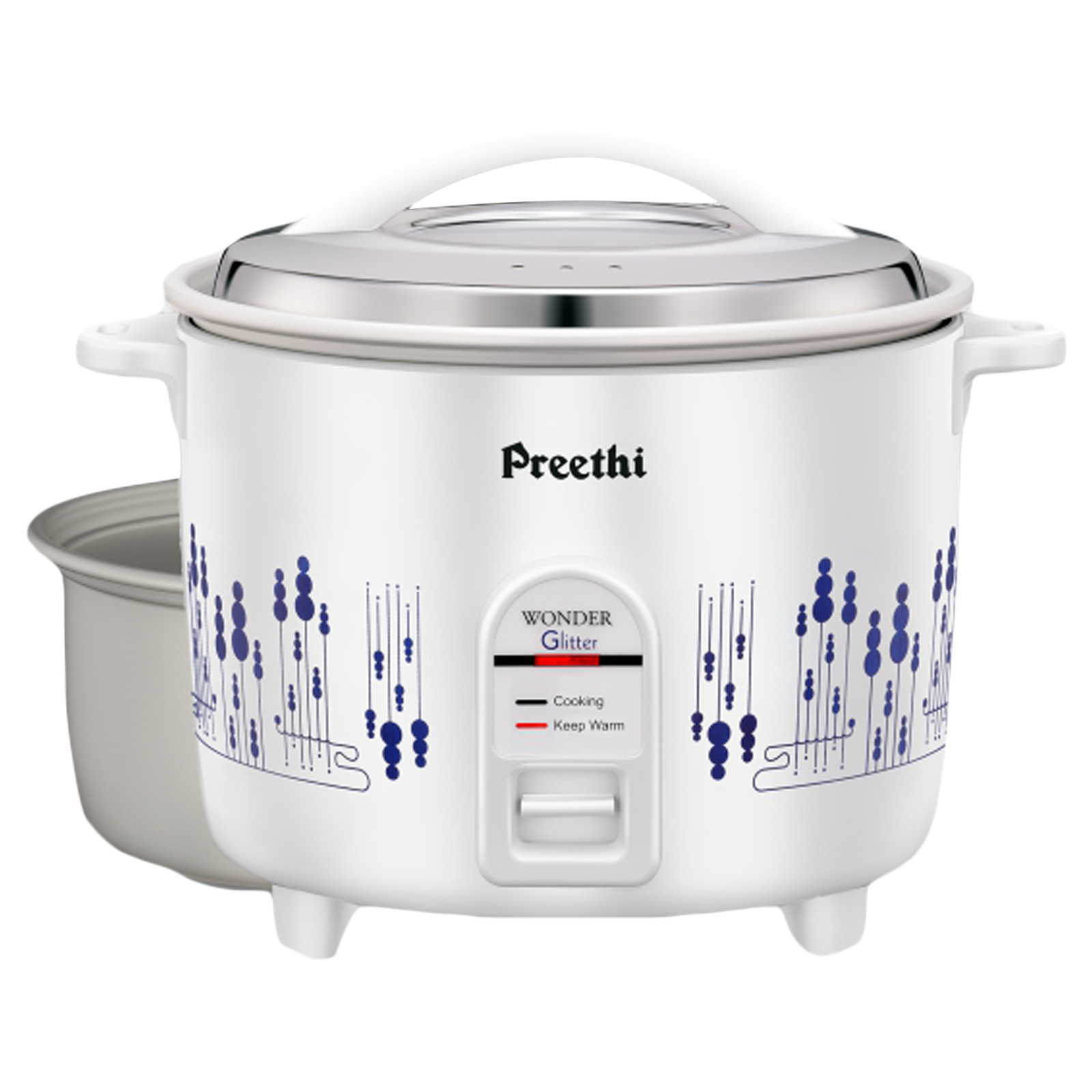 Preethi Glitter 2.2 Litre Electric Rice Cooker with RoHS Compliance White